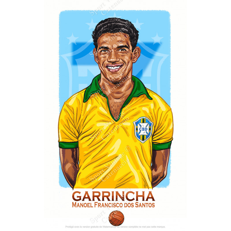 Garrincha Bresil 1958 Affiche fine art