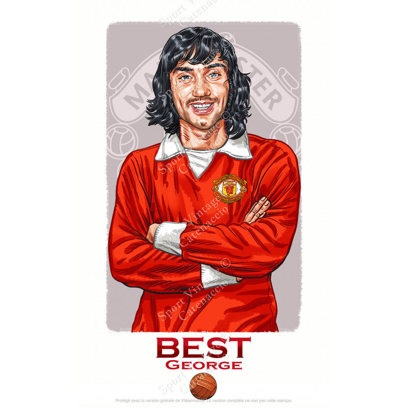 GEORGE BEST impression art manchester united