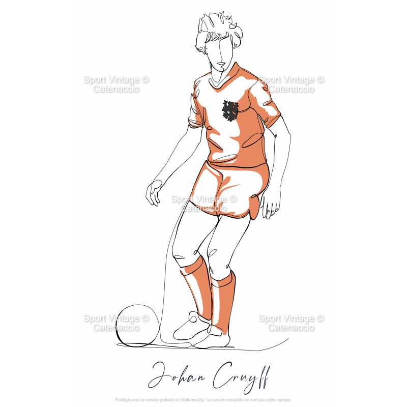 Cruyff illustration line art