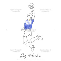 Diego Maradona Mano de Dios Line art