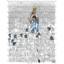 Diego Maradona 1986 : Illustration Art