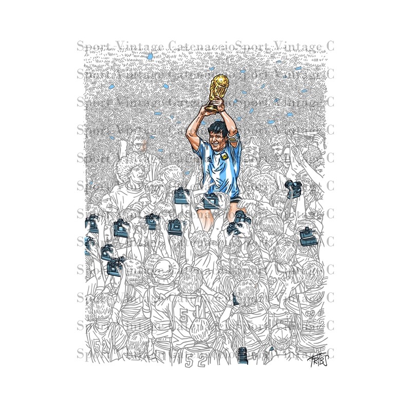 Diego Maradona 1986 : Illustration Art