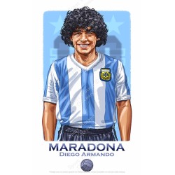 Diego Maradona Argentine 1982 : Illustration Art