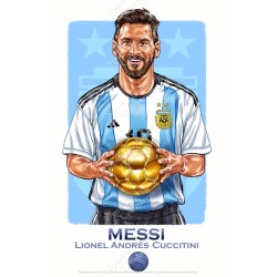 Leo Messi Argentine 2022 : Illustration Or