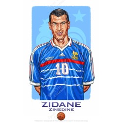 Zinedine Zidane France 1998 - Poster Art