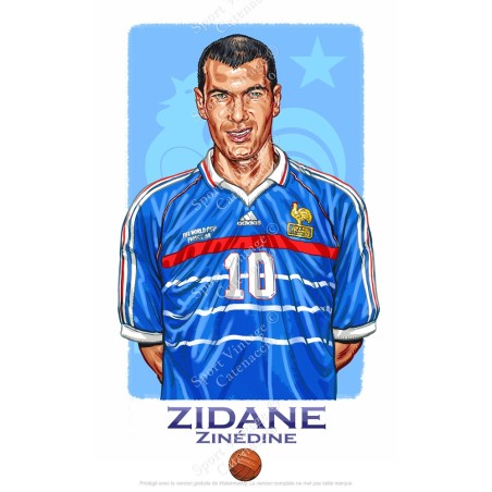 Zinedine Zidane France 1998 - Poster Art
