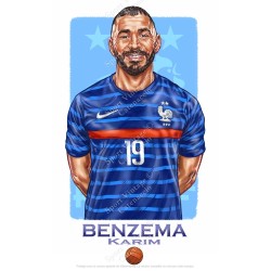 karim benzema france 2022 poster sport vintage