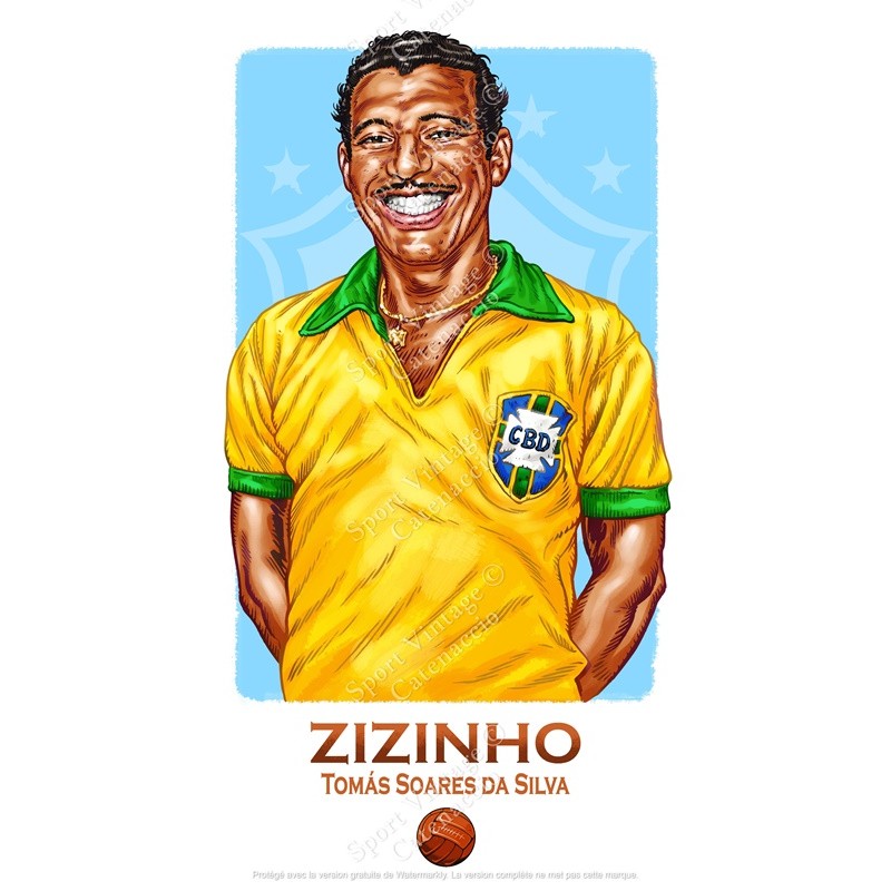 Zizinho Brésil 1957 - Illustration "Wall of Fame"