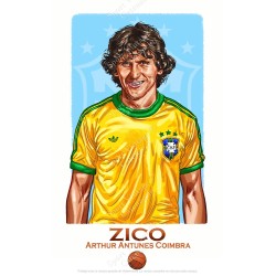 Zico Brésil 1982 - Illustration "Wall of Fame"