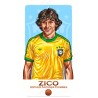 zico brésil 1982 illustration sport vitage