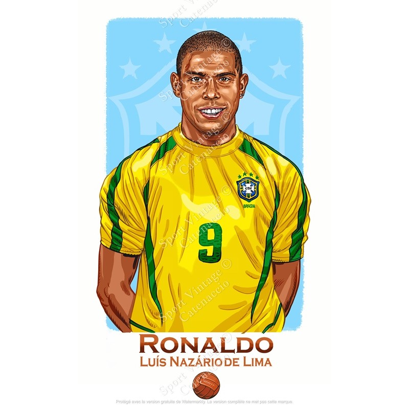 Ronaldo Fenomeno Brésil 2002- Illustration "Wall of Fame"