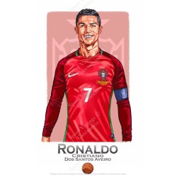 cristiano ronaldo portugal 2016 poster fine sport vintage