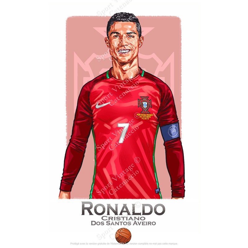 Cristiano Ronaldo Portugal 2016 - Illustration "Wall of Fame"