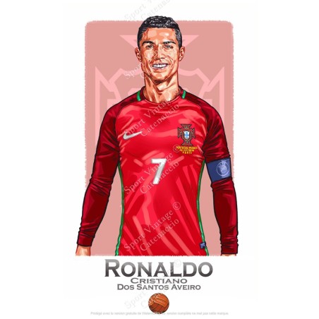 Cristiano Ronaldo Portugal 2016 - Illustration "Wall of Fame"